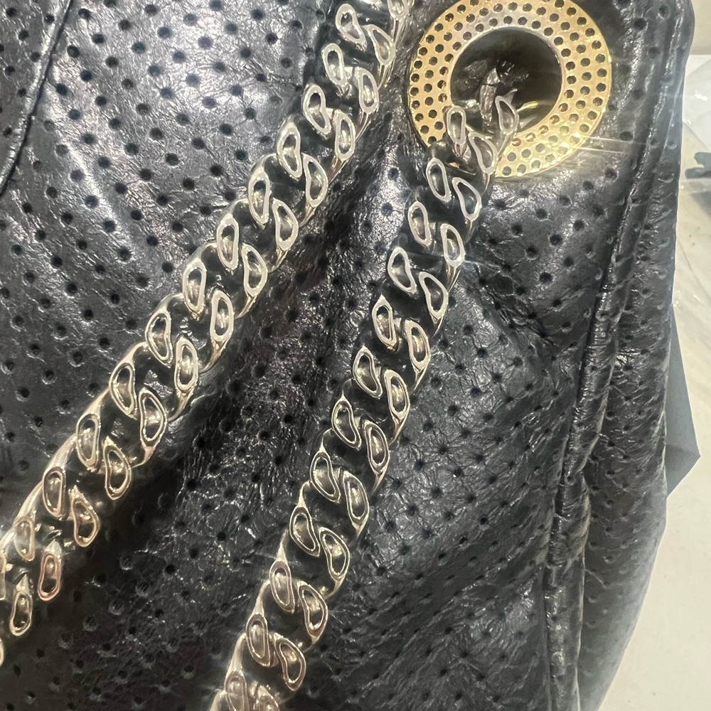 Chanel Perforated Accordion Flap Bag in Black Leather - Picture 7 of 15